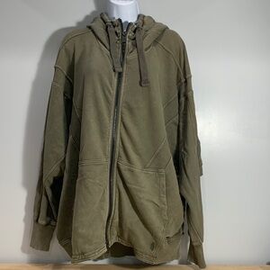 Free People FP Movement Doleman sleeve hoodie green oversized S